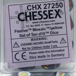 Other Dice Chessex Festive Mosaic/Yellow 10ct D10 Set (27250)
