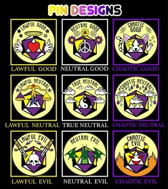 Common Ground Games Lawful Good Alignment Non-Binary Pride Pin Dice