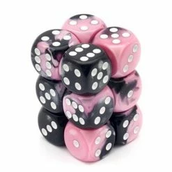 Other Chessex 16mm Gemini Black-Pink/White 12ct D6 Set (26630)