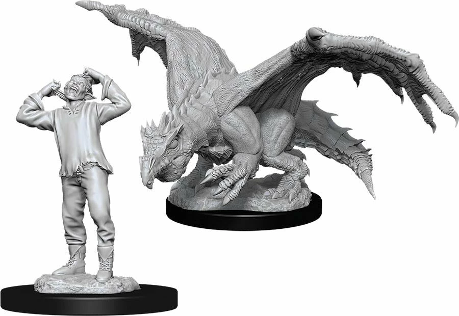 Other D&D Nolzur's Marvelous Unpainted Miniatures: Green Dragon Wyrmling & Afflicted Elf