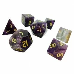 Other Amethyst Semi-Precious Gemstone 7ct Polyhedral Dice Set