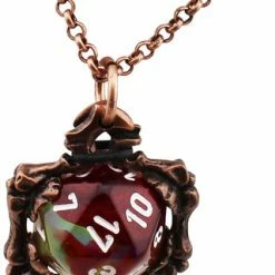 Other Dice Holder Jewelry Bones D20 Pendant In Old Copper
