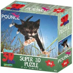 Common Ground Games Super 3D Junior 63pc Puzzle Kitten Pounce 2 Puzzles