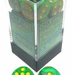 Other Chessex 16mm Vortex Slime/Yellow 12ct D6 Set (27715)