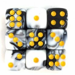 Other HD Dice Blend Color White-Black/Yellow 12mm D6 Set