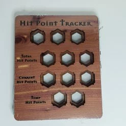 Other 5e Hardwood Hit Point Tracker - Walnut Wood