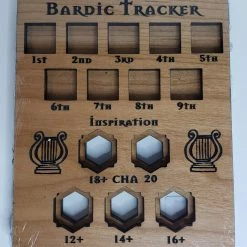 Other 5e Hardwood Character Cards - Bard Tracker In Maple Wood Role Playing Games