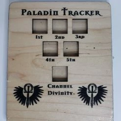 Other 5e Hardwood Character Cards - Paladin Tracker In Cherry Wood Role Playing Games