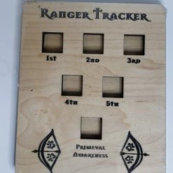 Other 5e Hardwood Character Cards - Ranger Tracker In Cherry Wood