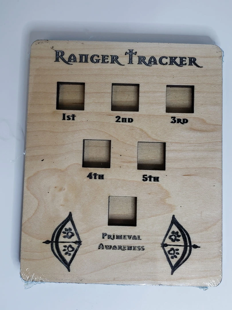 Other 5e Hardwood Character Cards - Ranger Tracker In Cherry Wood
