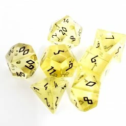 Other Zircon Glass Polyhedral Dice Set Yellow Topaz