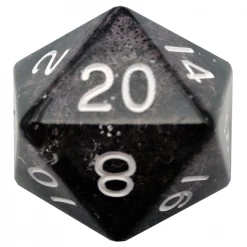 Other Metallic Dice Games Ethereal Black/White Mega 35mm D20