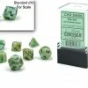 Common Ground Games Chessex Mini 7ct Polyhedral Dice Set Marble Green/Dark Green (20409)