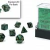 Common Ground Games Chessex Mini 7ct Polyhedral Dice Set Scarab Jade/Gold (20415)