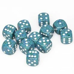 Other Chessex 16mm Speckled Sea 12ct D6 Set (25716) Dice