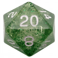 Other Metallic Dice Games Ethereal Green/White Mega 35mm D20