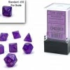 Common Ground Games Chessex Mini 7ct Polyhedral Dice Set Borealis Luminary Royal Purple (20587)