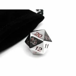 Other Koplow 22mm Metal Dice W/Red Single Spindown D20