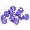 Other Chessex 16mm Opaque Purple/White 12ct D6 Set (25607) Dice