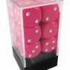 Other Dice Chessex 16mm Opaque Pink/White 12ct D6 Set (25644)