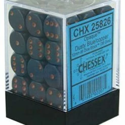 Other Dice Chessex 12mm Opaque Dusty Blue/Copper 36ct D6 Set (25826)