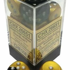 Other Chessex 16mm Gemini Black Gold/Silver 12ct D6 Set (26651)