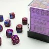 Other Chessex 12mm Gemini Blue Purple/Gold 36ct D6 Set (26828) Dice