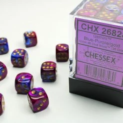 Other Chessex 12mm Gemini Blue Purple/Gold 36ct D6 Set (26828) Dice