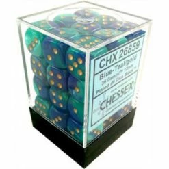 Other Chessex 12mm Gemini Blue-Teal/Gold 36ct D6 Set (26859) Dice
