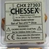 Other Chessex Glitter Gold/Silver 10ct D10 Set (27303) Dice