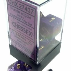 Other Chessex Vortex Purple/Gold 7ct Polyhedral Set (27437) Dice