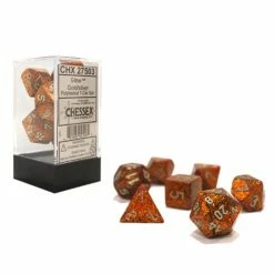 Other Dice Chessex Glitter Gold/Silver 7ct Polyhedral Set (27503)
