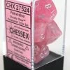 Other Chessex Ghostly Glow Pink/Silver 7ct Polyhedral Set (27524) Dice