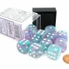 Common Ground Games Dice Chessex 16mm Nebula Wisteria/White Luminary 12ct D6 Set (27745)
