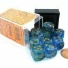 Common Ground Games Chessex 16mm Nebula Oceanic/Gold Luminary 12ct D6 Set (27756) Dice