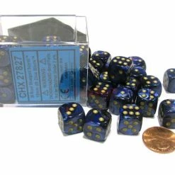 Other Chessex 12mm Scarab Royal Blue/Gold 36ct D6 Set (27827) Dice