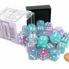 Common Ground Games Chessex 12mm Nebula Wisteria/White Luminary 36ct D6 Set (27945)
