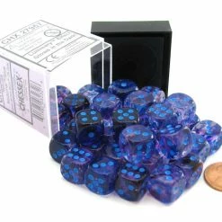 Common Ground Games Chessex 12mm Nebula Nocturnal/Blue Luminary 36ct D6 Set (27957) Dice