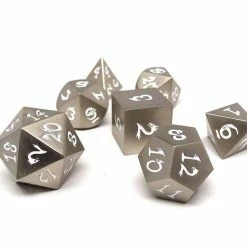 Other Easy Roller Metal Dice Of Ancient Dragons Silver/White 7ct Polyhedral Set