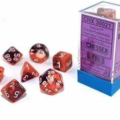 Other Chessex Lab Gemini Orange-Purple/White 7ct Polyhedral Set (30021)