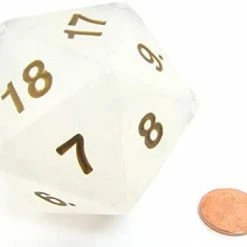 Other Dice Koplow D20 55mm Spindown Pearl With Gold