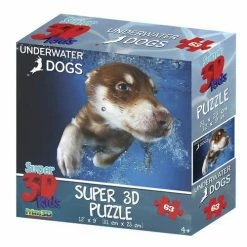 Common Ground Games Super 3D Junior 63pc Puzzle Underwater Dogs 2 Puzzles