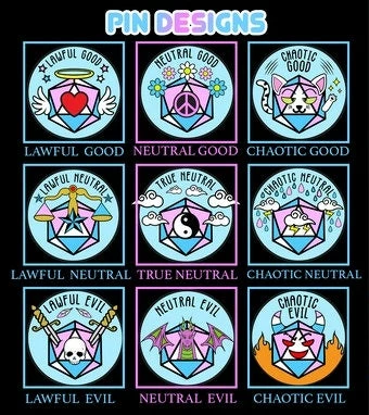 Common Ground Games Dice Chaotic Evil Alignment Transgender Pride Pin