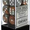 Other Chessex 16mm Gemini Copper-Steel/White 12ct D6 Set (26624) Dice