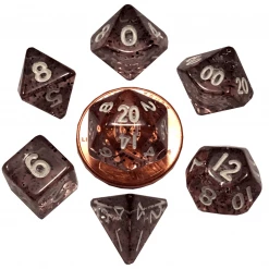 Other Metallic Dice Games Mini Ethereal Black/White 7ct Polyhedral Set