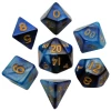 Other Metallic Dice Games Mini Blue-Light Blue/Gold 7ct Polyhedral Dice Set
