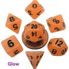 Other Metallic Dice Games Mini Glow In The Dark Orange/Black 7ct Polyhedral Set