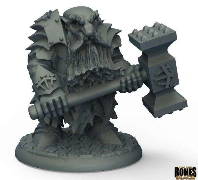 Other Reaper Miniatures Bones Black Dark Dwarf Pounder (44010)