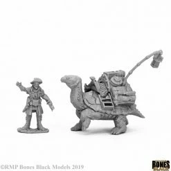 Other Reaper Miniatures Bones Black Dreadmere Tortoise & Drayman