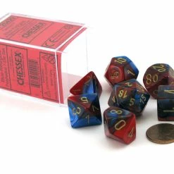 Other Chessex Gemini Blue-Red/Gold 7ct Polyhedral Set (26429) Dice